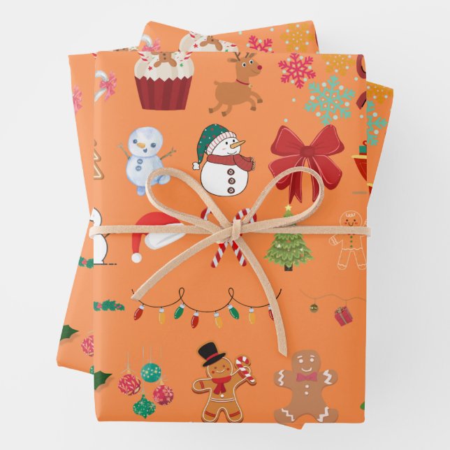 Weihnachtsmusterpapier Geschenkpapier Set (Beispiel)