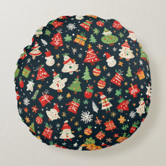 Weihnachtsmusterpolster Rundes Kissen