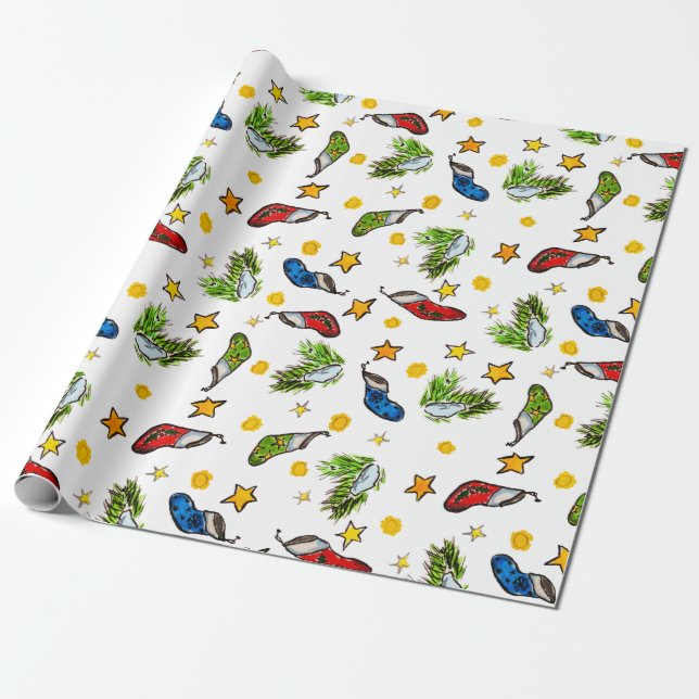 Weihnachtsmustersumie Geschenkpapier (Ungerollt)