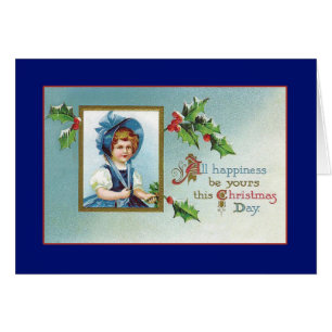 Weihnachtsmütze - Vintage Karte