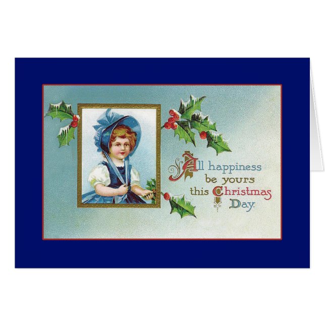 Weihnachtsmütze - Vintage Karte (Vorderseite (Horizontal))