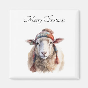 Weihnachtsmütze Weihnachtsschaf Benutzerdefinierte Magnet