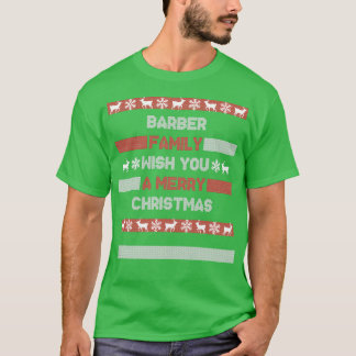 Weihnachtsnachname Xmas Santa Barber Familie T-Shirt