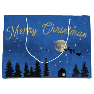 Weihnachtsnacht-Himmel-Geschenktasche Große Geschenktüte