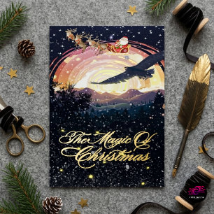 Weihnachtsnacht Himmel mit Santas Schlitten und Re