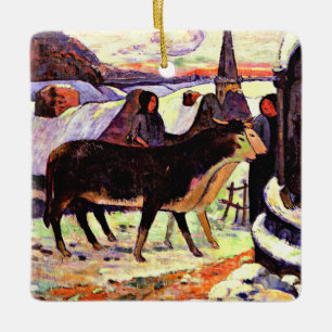 Weihnachtsnacht, Kunstgemälde von Gauguin Keramikornament