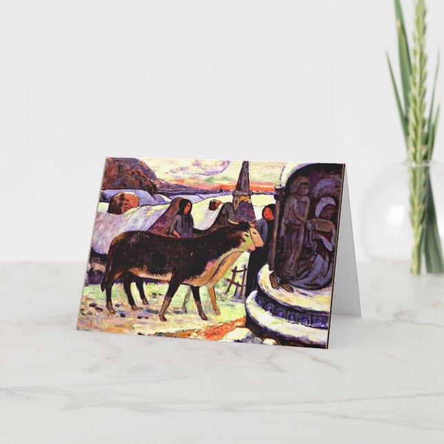 Weihnachtsnacht, Kunstmalerei von Gauguin Karte (Vorderseite)