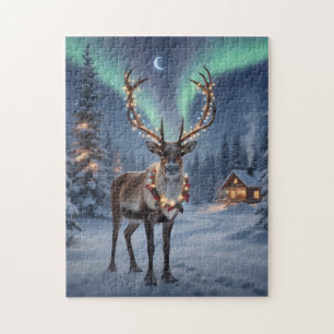 Weihnachtsnacht mit Santas Rentieren Puzzle