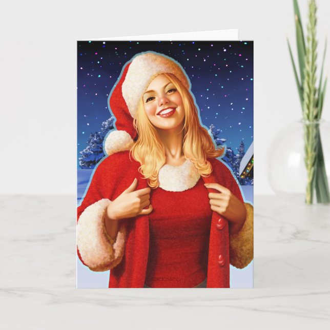 "Weihnachtsnacht" nahes hohes Feiertagskarte (Vorderseite)