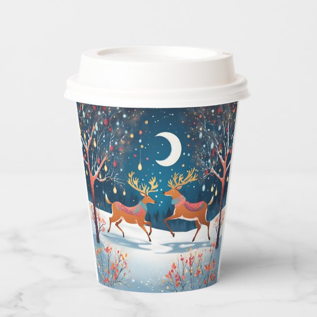 Weihnachtsnacht Pappbecher (Vorderseite)