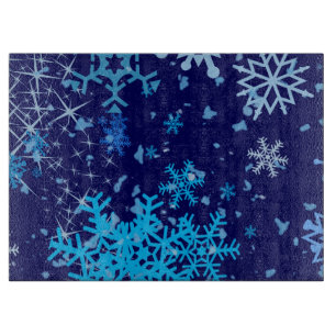 Weihnachtsnacht Schneefall Schneidebrett