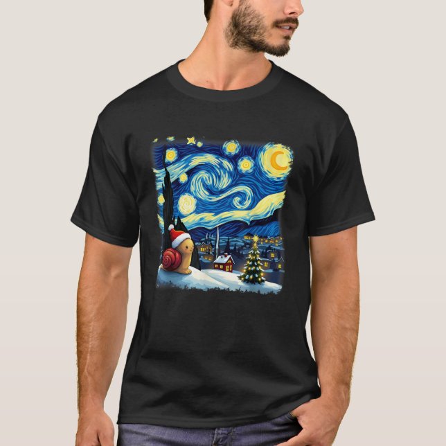Weihnachtsnacht Starry Night T-Shirt (Vorderseite)