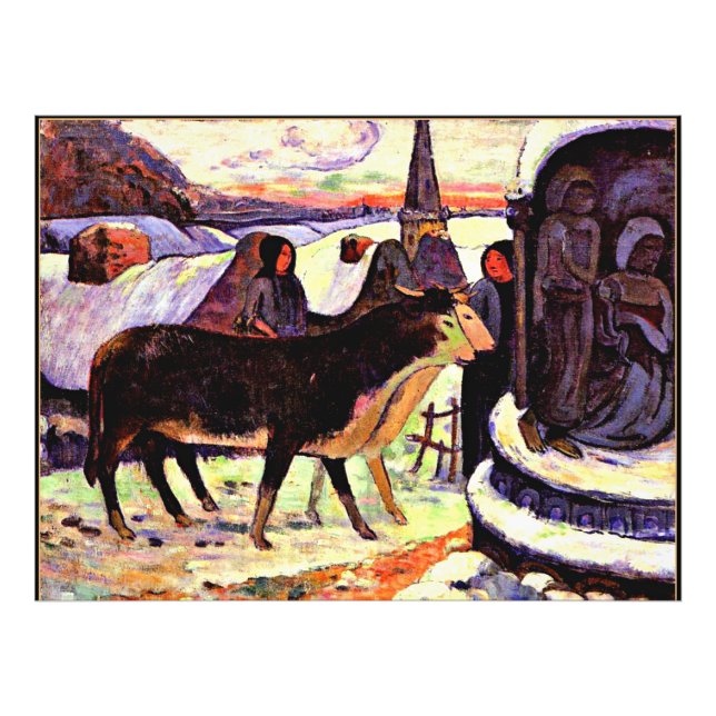 Weihnachtsnacht von Paul Gauguin Fotodruck (Vorne)