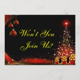 Weihnachtsnacht Wonderland Rotes Set Einladung