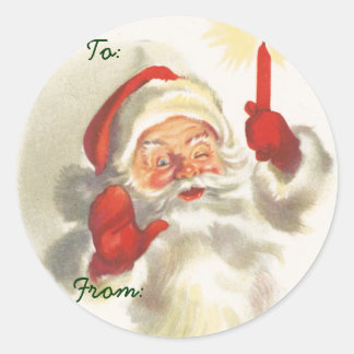 Weihnachtsnachtsnamen Tags Runder Aufkleber