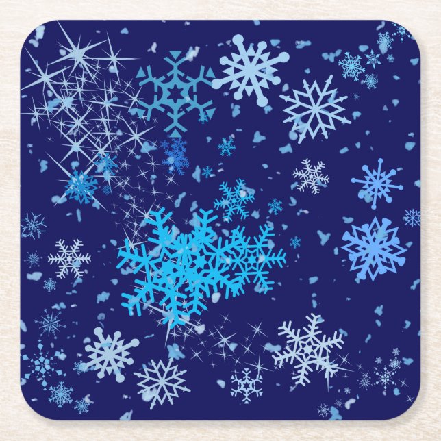 Weihnachtsnachtsschnee Rechteckiger Pappuntersetzer (Vorderseite)