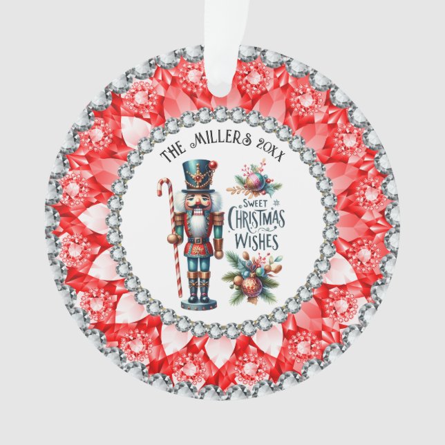 Weihnachtsnährungsmittel Red Diamonds Frame Ornament (Vorderseite)