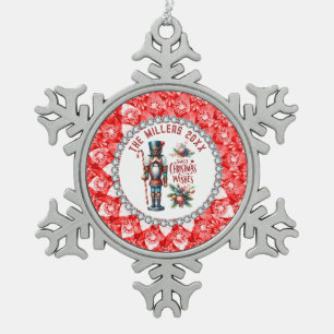 Weihnachtsnährungsmittel Red Diamonds Frame Schneeflocken Zinn-Ornament