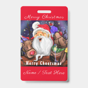 Weihnachtsname Abzeichen Weihnachten mit Rentiersp Ausweis