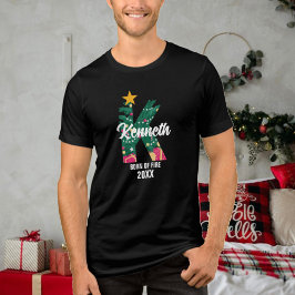 Weihnachtsname Erstgeburt Mit Monogramm Tri-Blend Shirt