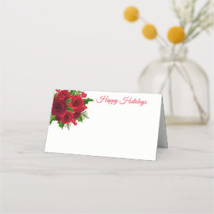 Weihnachtsname Platzkarte-Rote Rosen Platzkarte
