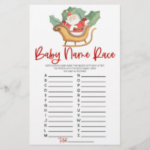 Weihnachtsname Race Baby Duschspiel