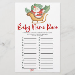 Weihnachtsname Race Baby Duschspiel Briefpapier