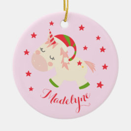 Weihnachtsname Unicorn Personalisiert Keramik Ornament