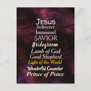 Weihnachtsnamen Jesu Feiertagspostkarte