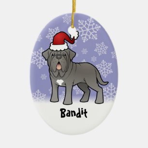 Weihnachtsneapolitanischer Mastiff Keramikornament