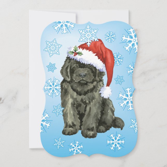 Weihnachtsneufundland Feiertagskarte (Vorderseite)