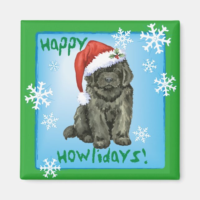 Weihnachtsneufundland Magnet (Vorne)
