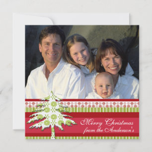 Weihnachtsnewsletter auf roter Damast-Christmas-Ka Einladung