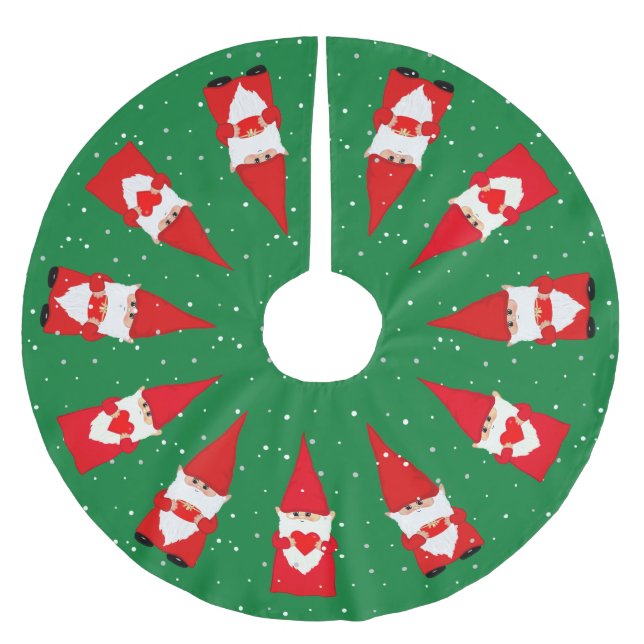 WeihnachtsNomaden auf Green Brushed Polyester Tree Weihnachtsbaumdecke (Vorderseite)