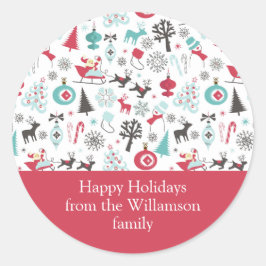 Weihnachtsnordic Mute Runder Aufkleber