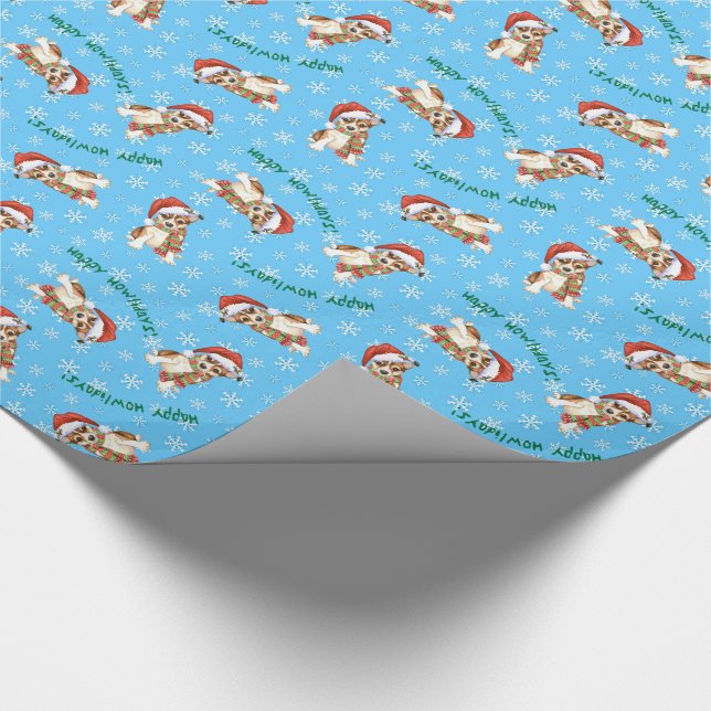 Weihnachtsnorwegischer Lundehund Geschenkpapier (Ecke)