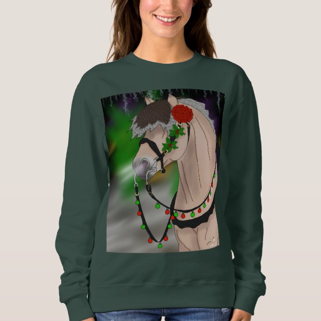 Weihnachtsnorwegisches Fjord-Pferd Sweatshirt (Vorderseite)
