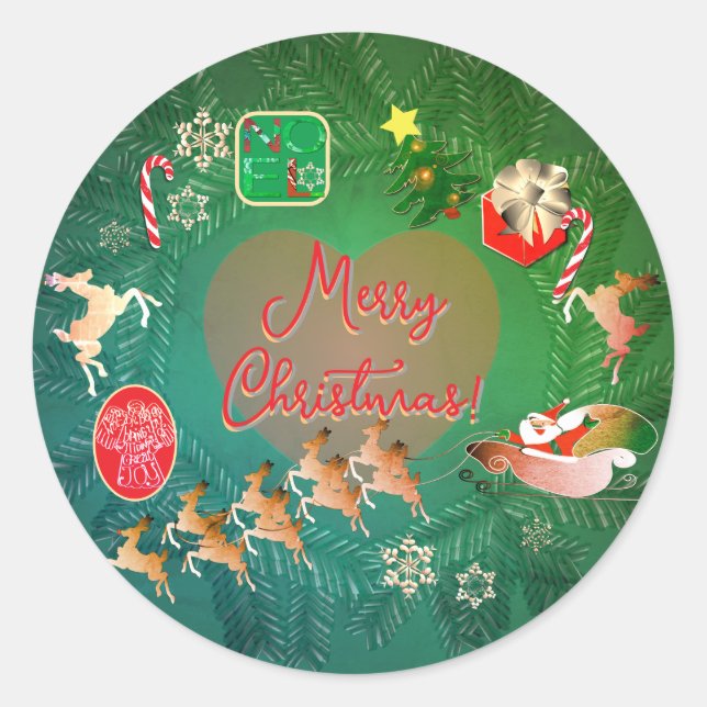 Weihnachtsnostalgie  runder aufkleber (Vorderseite)