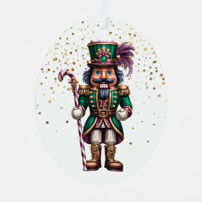 Weihnachtsnussknacker-Ornament Ornament Aus Metall (Vorderseite)