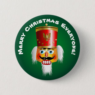 Weihnachtsnussknacker Spielzeug-Soldat Cartoon Button