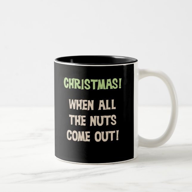 WeihnachtsNuts Funny Holiday Zweifarbige Tasse (Rechts)
