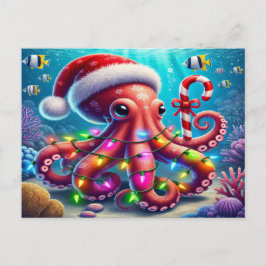 Weihnachtsoctopus Feiertagspostkarte