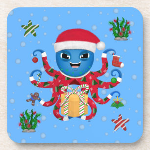 Weihnachtsoctopus Getränkeuntersetzer