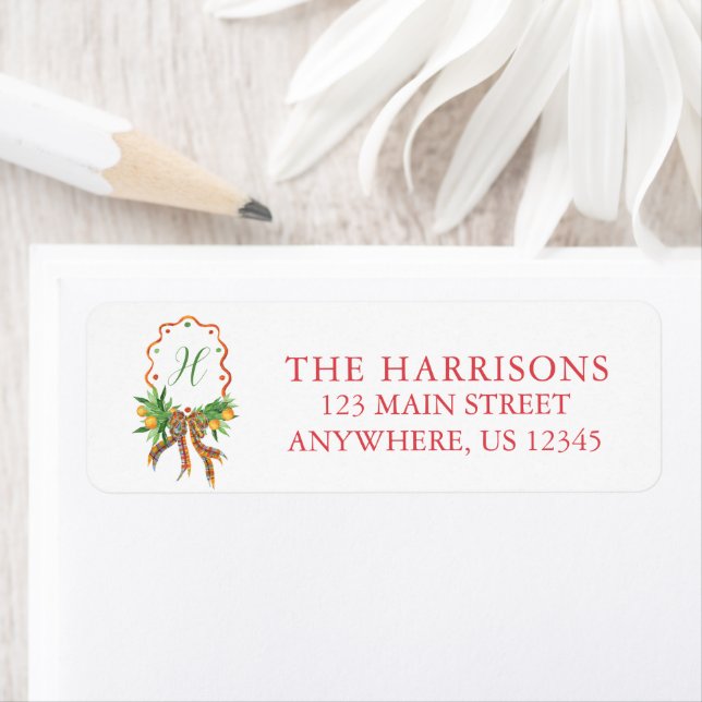 Weihnachtsofen Kariert Bow Monogram (Insitu)