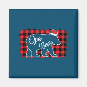 Weihnachtsopa Bär Weihnachtsrot Kariert Buffalo Fa Magnet