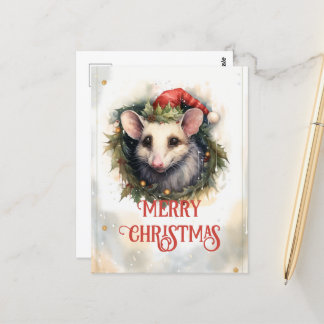 Weihnachtsopossum Farbe Postkarte