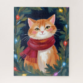 Weihnachtsorange Katze Festives Haustier Puzzle