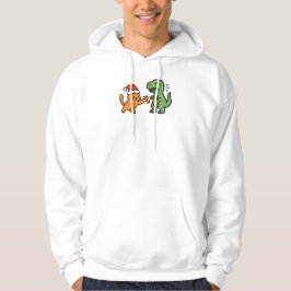 Weihnachtsorange Katze und T-Rex Hoodie