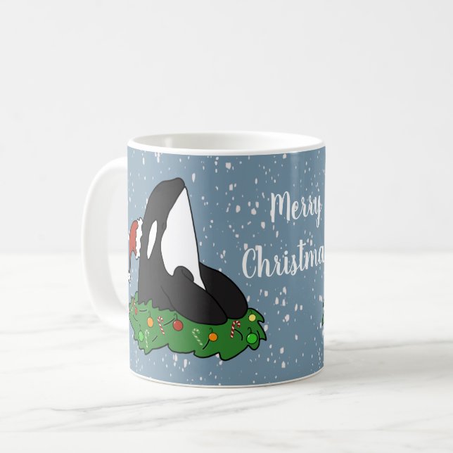 Weihnachtsorca Kaffeetasse (Vorderseite Links)