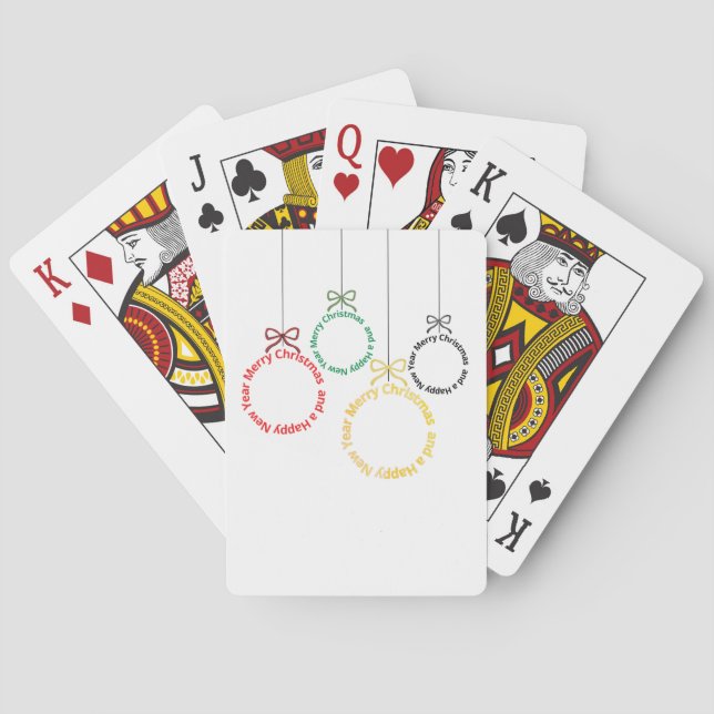 Weihnachtsornament-Text-Design Spielkarten (Rückseite)